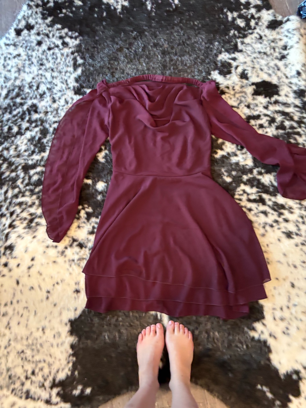 Magenta off the shoulder soft life dress m/sm